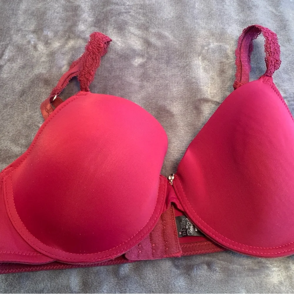 Pure Beauty by Rene Rofe.  Chic Red Lace Bra and Panty Set